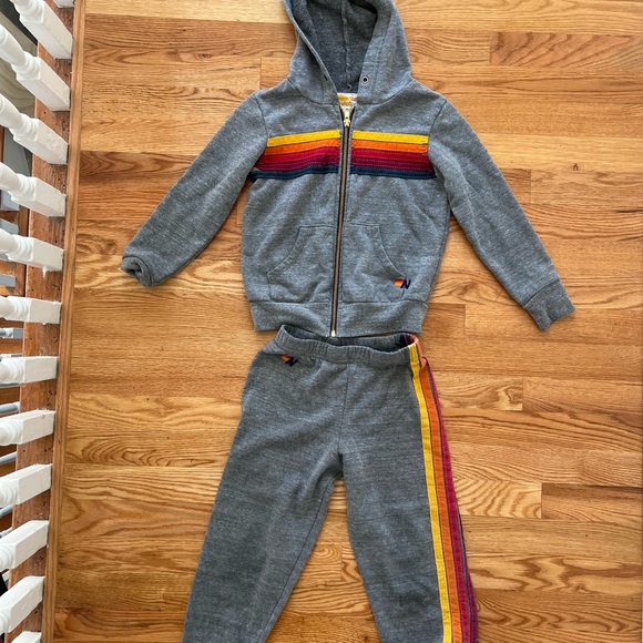 Aviator Nation Kids Size 6 - 5 Stripe Sweatsuit RARE matching set! - Picture 4 of 6